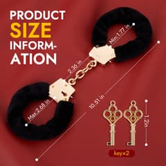 (Presale)Metal Handcuffs – Adjustable Fuzzy BDSM Cuffs with Two Keys for Couples Role Play