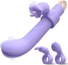 Wandora - Interchangeable Rabbit Vibrator | 10 Vibration + 3 Licking + 3 Tapping Modes