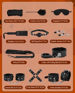 BDSM 11PCS - 11 Pieces Leather Restraints Kits
