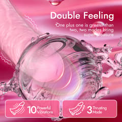 Lavender - 9" Silicone Thrusting Dildo Vibrator with 10 Vibration & 3 Thrusting Modes (Pink)