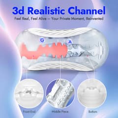 (Pre sale)Peanut – Utimi Dual-Channel Squeezable Male Masturbator, App Vibe & Magnetic Charge (Clear)