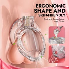 Beginner - Transparent Cutout Breathable CB Vertical Locking Movable Ring Chastity Cage