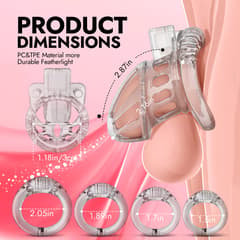 Beginner - Transparent Cutout Breathable CB Vertical Locking Movable Ring Chastity Cage