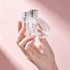 Beginner - Transparent Cutout Breathable CB Vertical Locking Movable Ring Chastity Cage