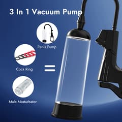 UTIMI Penis Pump for Men – Vacuum Penis Enlarger Kit with 3 Cock Rings & 2 Silicone Sleeves