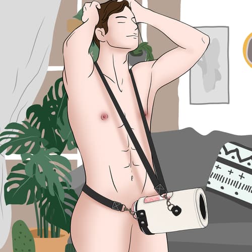 Lulu Stroker - Utimi Exclusive Hands Free Strap-on Male Masturbator (White)