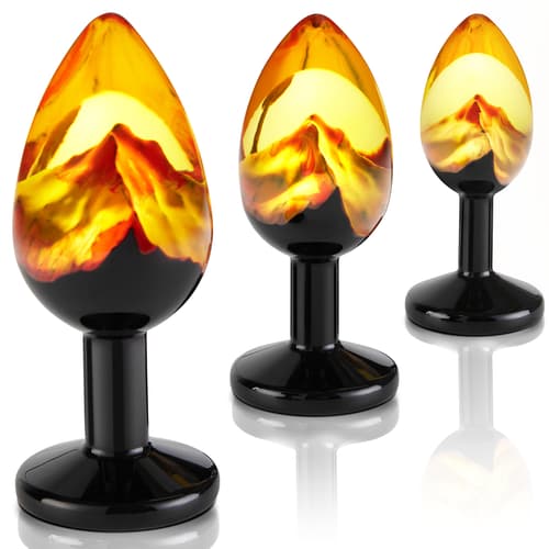 Volcano Bloom Resin Anal Plug Set – Artistic Luxury 3 Sizes Butt Toys for Men & Women