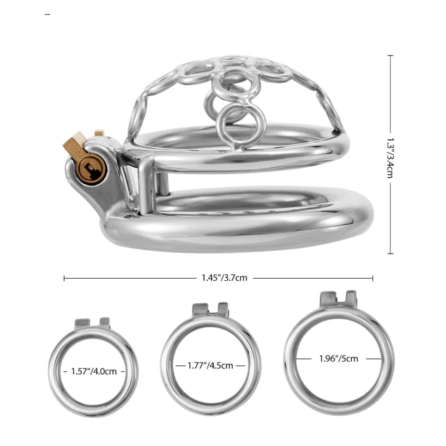 Chastity Belt Lock - Skeleton Locking Sperm Ring with Circle and Triple Rings