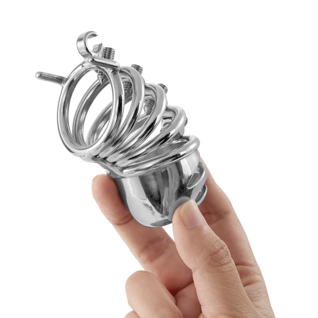Chastity Belt Lock - Male Penis Bondage Chastity Cage with Triple Rings
