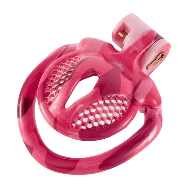 Pink Bird - 3D Design Chastity Cage with 4 Rings with Disposable Lock