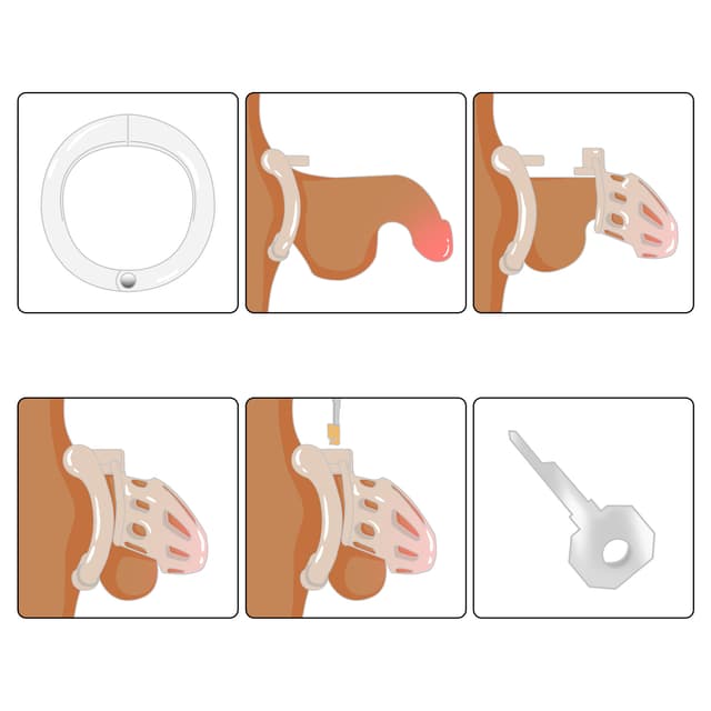 Open Movable Ring Design Chastity Breathable Cage CB Vertical Locks