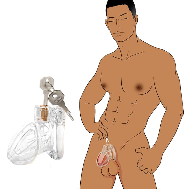 Open Movable Ring Design Chastity Breathable Cage CB Vertical Locks