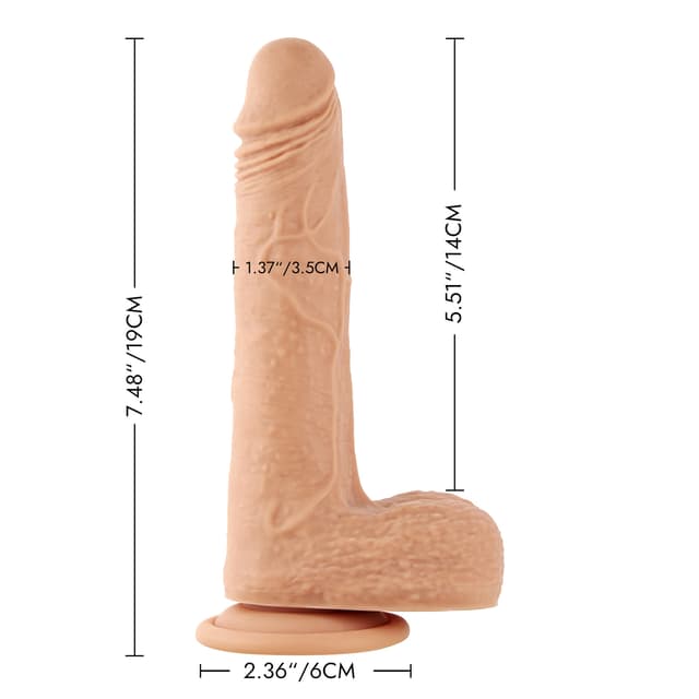 Multi-Function-5.3 inch Silicone Simulation Suction Cup Dildo Stretching Vibrating Rocking