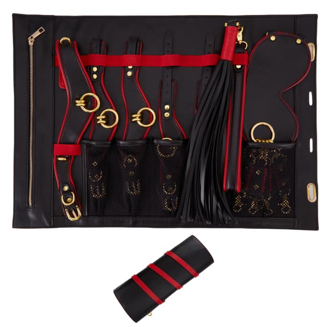 Luxury Soul - BDSM Bondage Bundle Crosslock Whip Mask 7 Piece Set