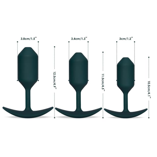 Torpedo Weighted Workout Silicone Rear Anal Plugs 3-Piece Set