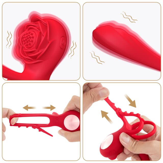Adjustable Cock Ring - 10 Modes, Clitoral and G-spot Stimulator for Couples