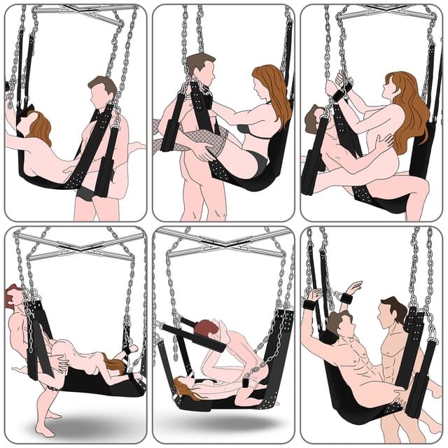 UTIMI Ceiling Sex Swing – Adjustable BDSM Sling with Padded Support & 360° Rotation, Holds Up to 800 lbs
