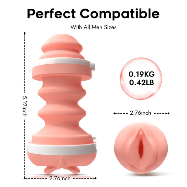 Utimi Lulu Male Masturbator Sleeve - Realistic Pocket Pussy Stroker with 3D Texture, TPE Blowjob Sleeve, Mouth-Shaped Design