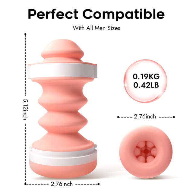 Utimi Lulu Male Masturbator Sleeve - Round-Hole Pocket Pussy Stroker with 3D Texture, TPE Blowjob Sleeve, Realistic Tunnel Design