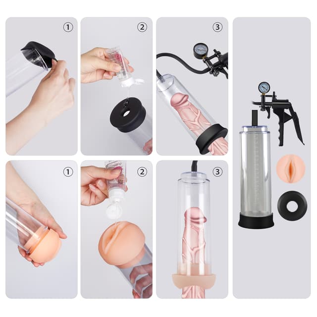 UTIMI Male Vacuum Penis Pump with Lifelike Vagina Sleeve – Enlargement Device for Men