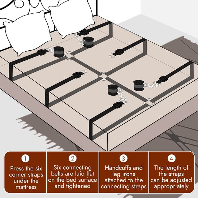 Underbed Mattress Restraint BDSM 6-Piece Set