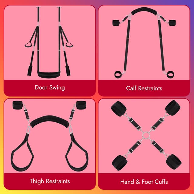 Creative Unlimited - Cushioned Handcuffs Hold 300 lbs Multi-Purpose Door Sex Swing