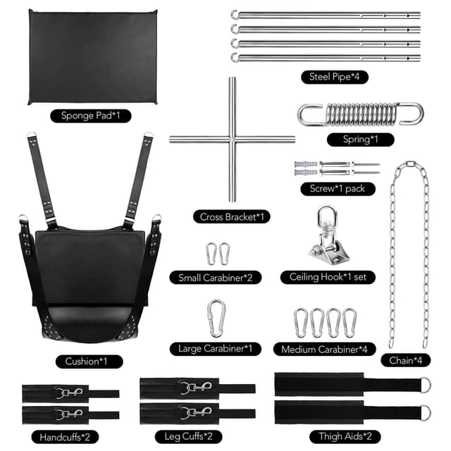 UTIMI Ceiling Sex Swing – Adjustable BDSM Sling with Padded Support & 360° Rotation, Holds Up to 800 lbs