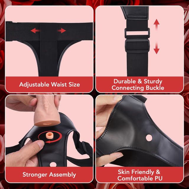 Strap on Dildo - UTIMI Strapon 3 Removable Simulated Silicone Dildo Flesh Pink