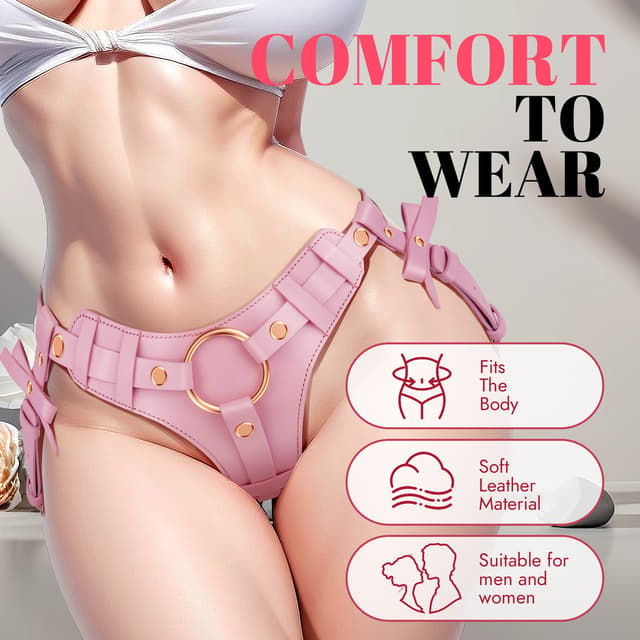 Utimi Adjustable Strap-On Harness with Rings & Plates – Strapless Dildo for Beginners | Pink
