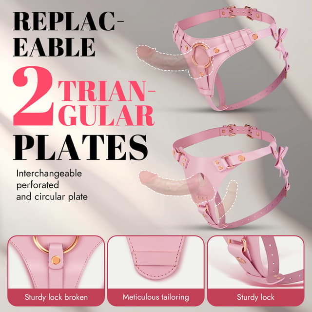 Utimi Adjustable Strap-On Harness with Rings & Plates – Strapless Dildo for Beginners | Pink
