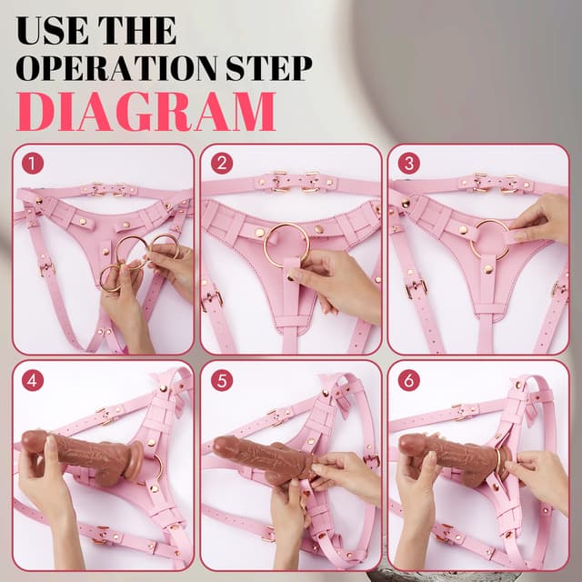 Utimi Adjustable Strap-On Harness with Rings & Plates – Strapless Dildo for Beginners | Pink