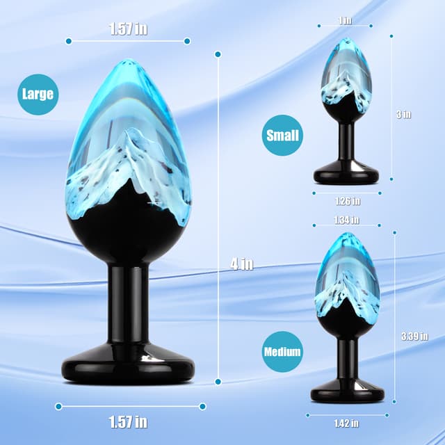 Snow Peak Resin Anal Plug Set – 3 Sizes Butt Plugs for Beginners & Couples