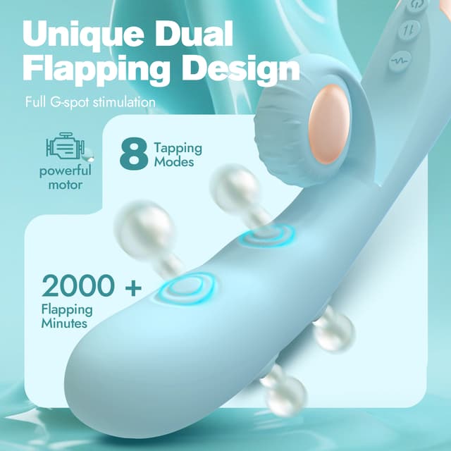 Utimi & Loveaura Mint Whisper Rabbit Vibrator for Women – 8 Flapping & 7 Vibration Modes for C-Spot & G-Spot Stimulation