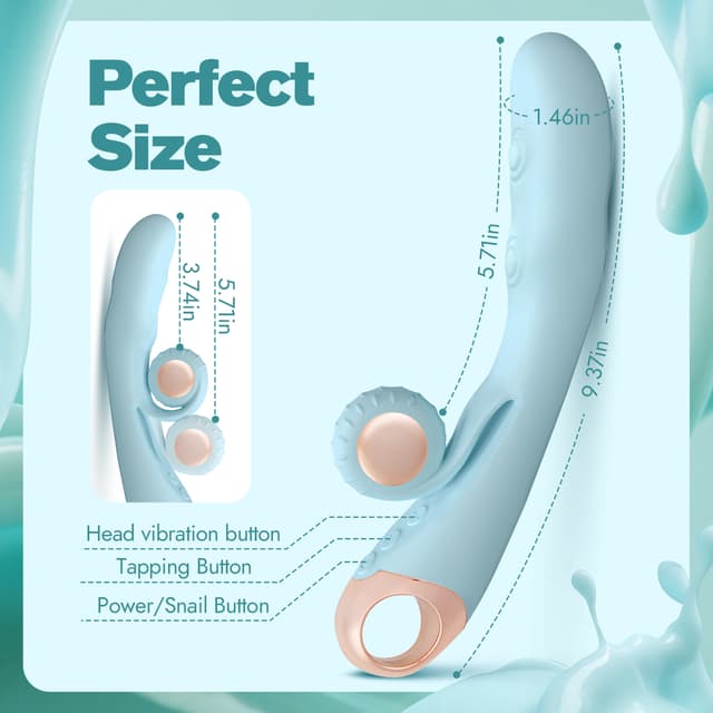Utimi & Loveaura Mint Whisper Rabbit Vibrator for Women – 8 Flapping & 7 Vibration Modes for C-Spot & G-Spot Stimulation