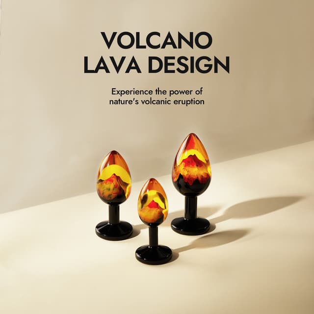 Volcano Bloom Resin Anal Plug Set – Artistic Luxury 3 Sizes Butt Toys for Men & Women