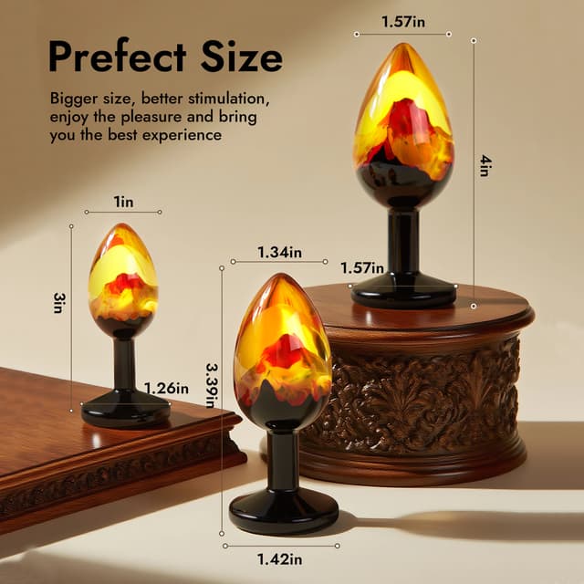 Volcano Bloom Resin Anal Plug Set – Artistic Luxury 3 Sizes Butt Toys for Men & Women