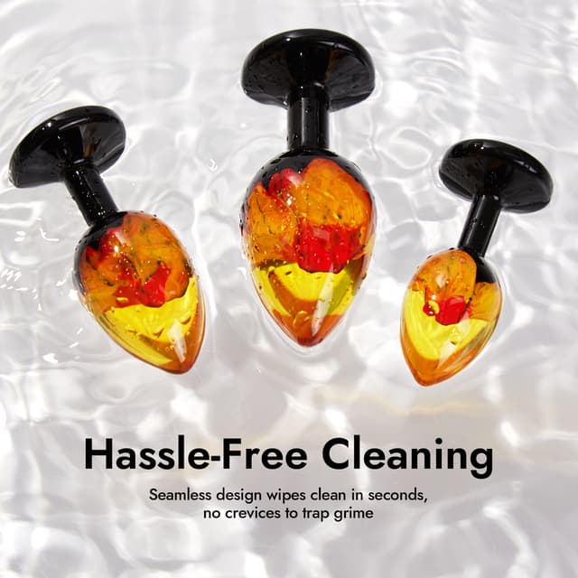 Volcano Bloom Resin Anal Plug Set – Artistic Luxury 3 Sizes Butt Toys for Men & Women