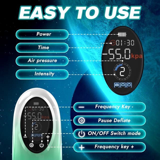 Natural Auto Pumps - 4 Pressure Levels, 9 Suction Modes Waterproof Penis Pump