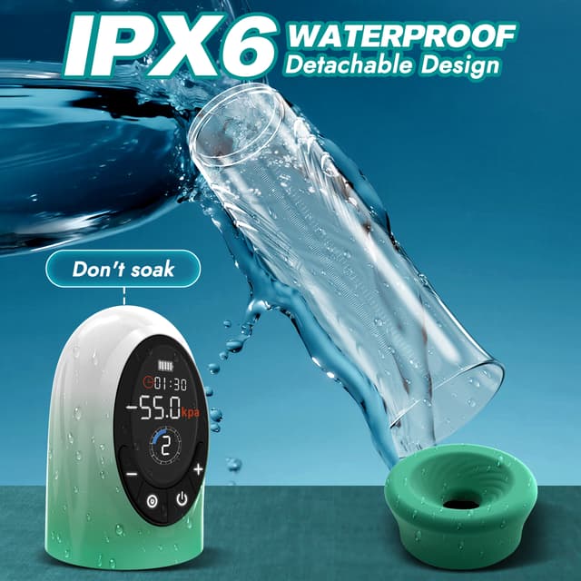 Natural Auto Pumps - 4 Pressure Levels, 9 Suction Modes Waterproof Penis Pump
