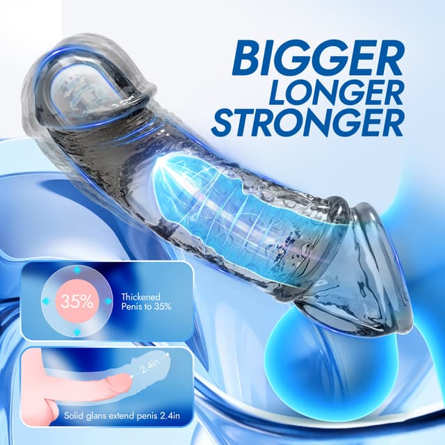 Utimi & Deeplusty App-Controlled Vibrating Penis Sleeve – 3 Sleeves, 2 Rings, 10 Modes for Men and Couples