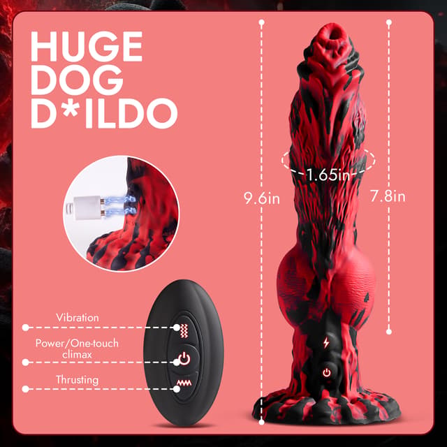Utimi & Deeplusty Thrusting Monster Dildo – 9.6" Vibrator with 8 Vibration & 8 Stretch Modes, App Remote Control for Couples