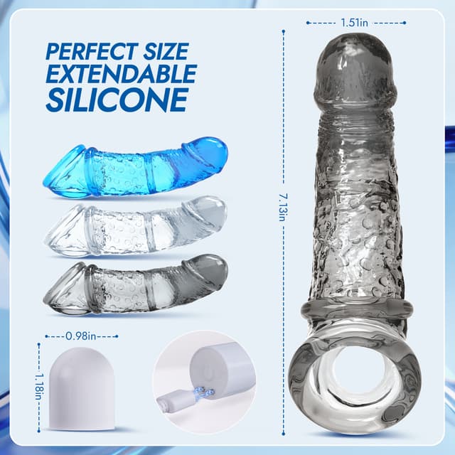 Utimi & Deeplusty App-Controlled Vibrating Penis Sleeve – 3 Sleeves, 2 Rings, 10 Modes for Men and Couples
