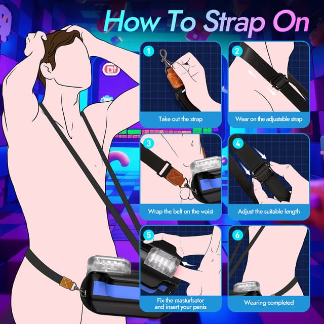 Utimi & Isexse Automatic Thrusting Masturbator – Hands-Free Stroker with Strap, Dual Sleeves & Adjustable Phone Holder
