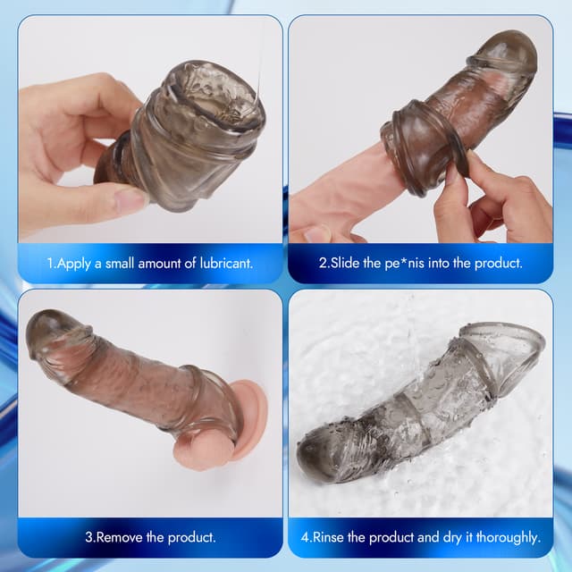 Utimi & Deeplusty App-Controlled Vibrating Penis Sleeve – 3 Sleeves, 2 Rings, 10 Modes for Men and Couples