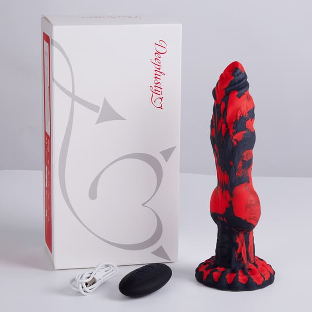 Utimi & Deeplusty Thrusting Monster Dildo – 9.6" Vibrator with 8 Vibration & 8 Stretch Modes, App Remote Control for Couples