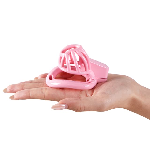 UTIMI 3D Printed Chastity Cage – Breathable PC Cock Cage with 4 Size Rings, Hidden Lock & Adjustable Belt （Black）