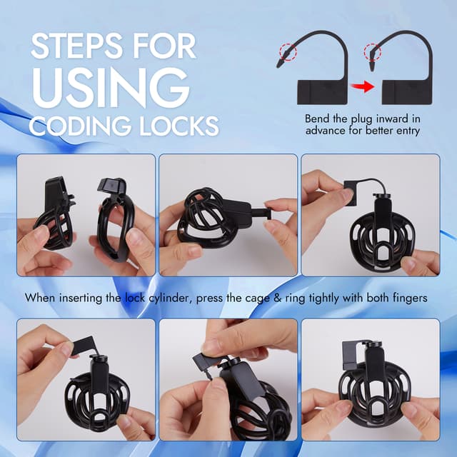 UTIMI 3D Printed Chastity Cage – Breathable PC Cock Cage with 4 Size Rings, Hidden Lock & Adjustable Belt （Black）