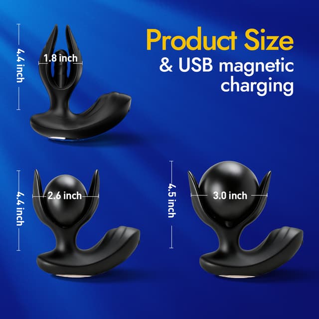 Utimi & Deeplusty Inflatable Prostate Massager Anal Sex Toy with App & Remote, 8 Vibration Modes