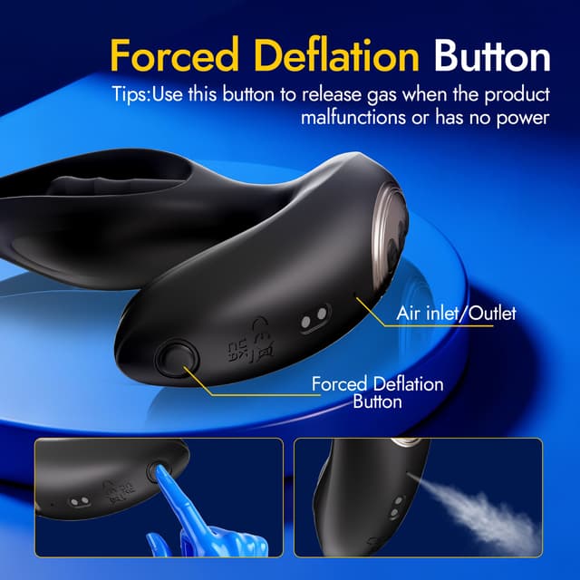 Utimi & Deeplusty Inflatable Prostate Massager Anal Sex Toy with App & Remote, 8 Vibration Modes