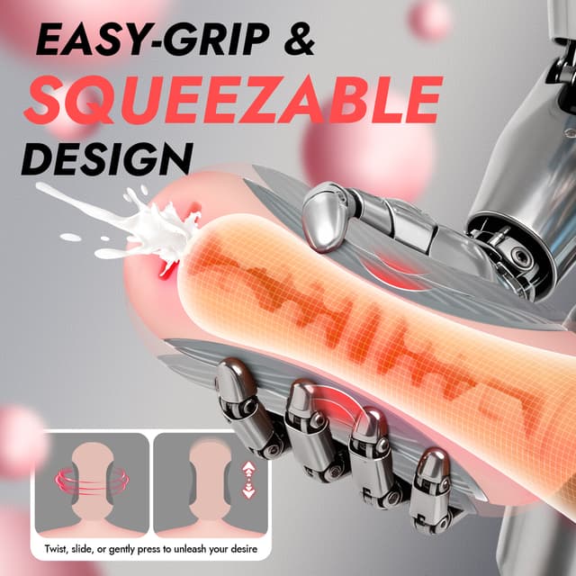 Peanut – Utimi & Deeplusty Dual-Channel Squeezable Male Masturbator, App Vibe & Magnetic Charge